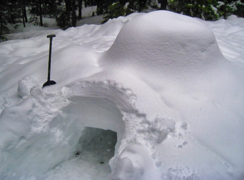 Cleaned up the igloo doorway in preparation for entering